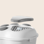 Elegante recipiente para comida de perro con adorable tapa y pala