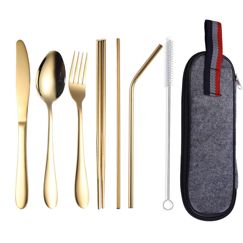 Portable Cutlery Set with Straw – Perfect for Western Dining