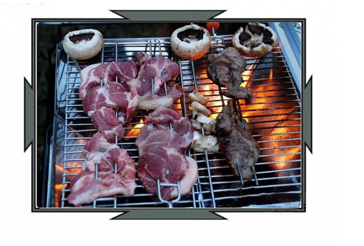 Compact Black Steel Charcoal Grill for Outdoor Picnics