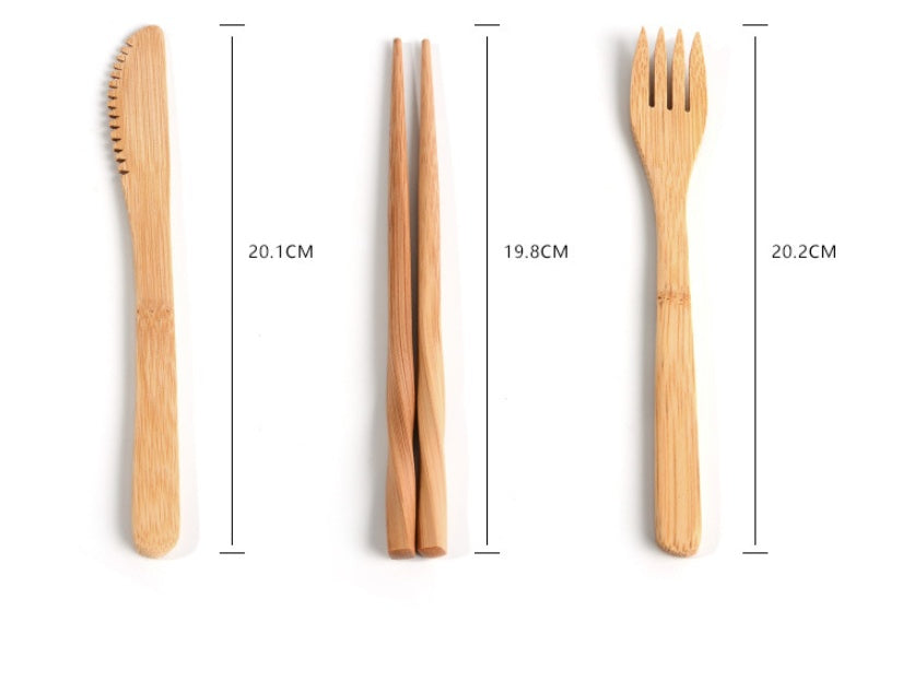 Eco-Friendly Bamboo Utensil Set – Perfect for Zero Waste Camping