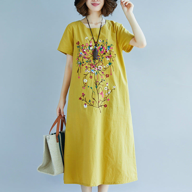 Medium Length Cotton Linen Dress: Perfect for Everyday Elegance