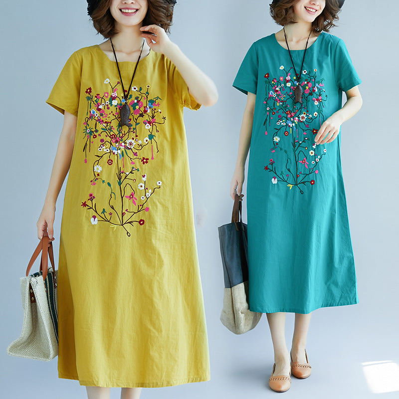 Medium Length Cotton Linen Dress: Perfect for Everyday Elegance
