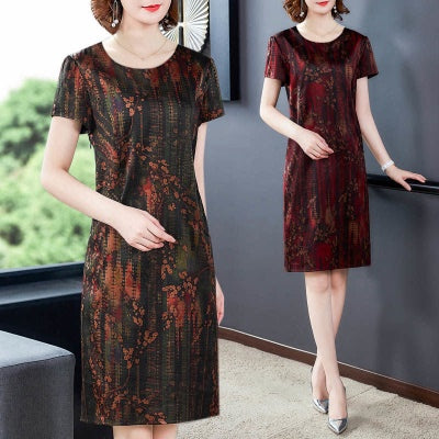 Noble Heavy Silk Summer Dress – Chic Western-Style Midi Look