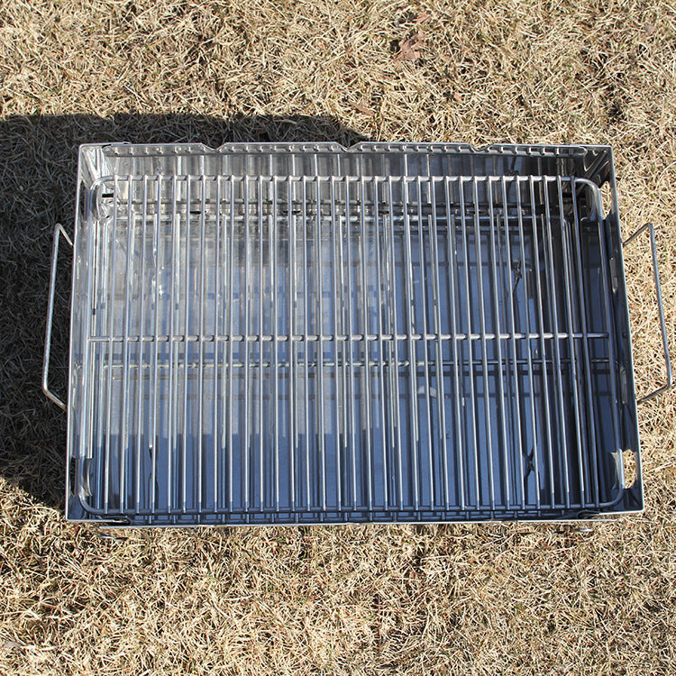 Compact Black Steel Charcoal Grill for Outdoor Picnics