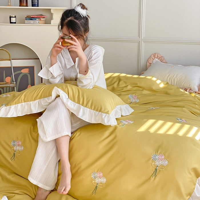 Ultimate Comfort: Washed Silk Quilt Cover and Bed Sheets