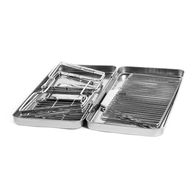 Portable Stainless Steel Grill – Perfect for 3-4 People Picnics