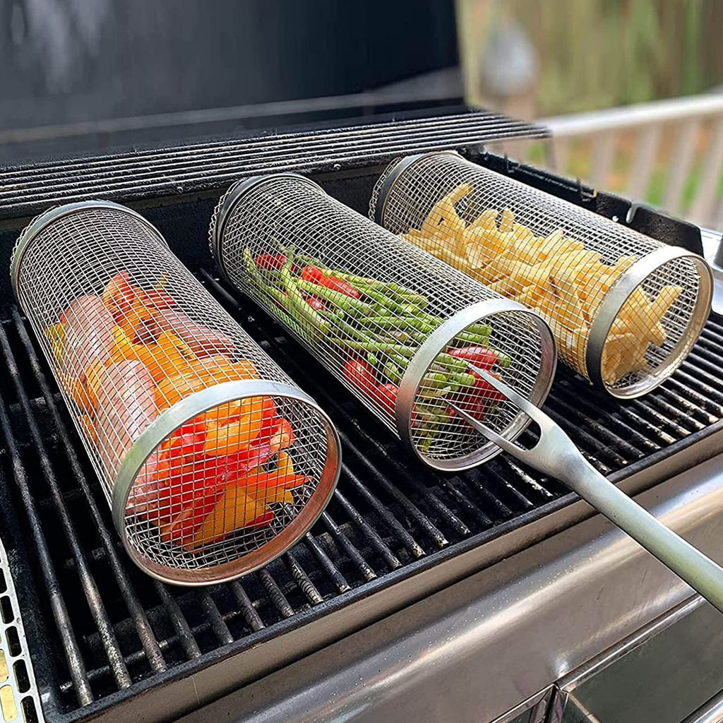 Portable Metal Grill Basket for Effortless Outdoor Barbecues