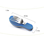 All-in-One Folding Knife, Fork, and Spoon for Camping