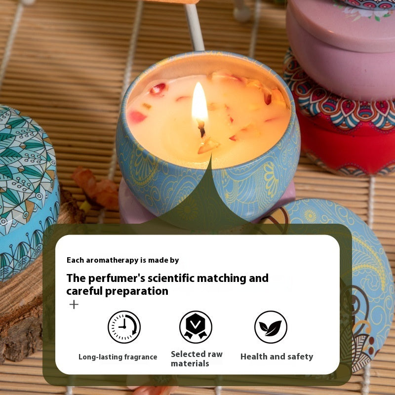 Aromatherapy Dried Petal Essential Oil Candle Home Purification Air