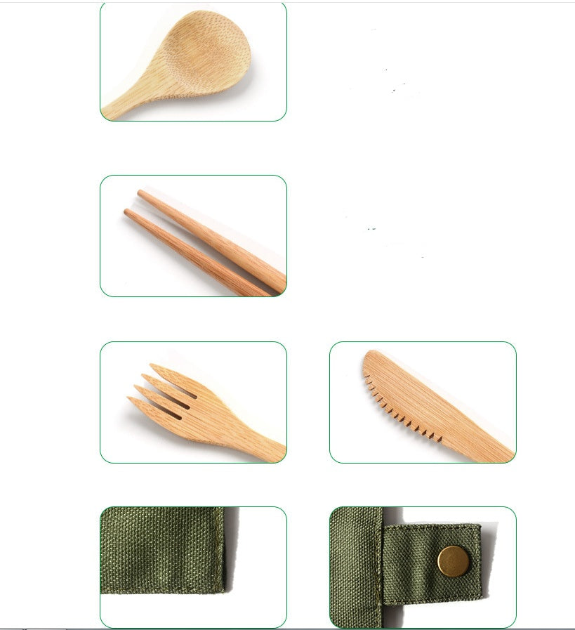 Eco-Friendly Bamboo Utensil Set – Perfect for Zero Waste Camping