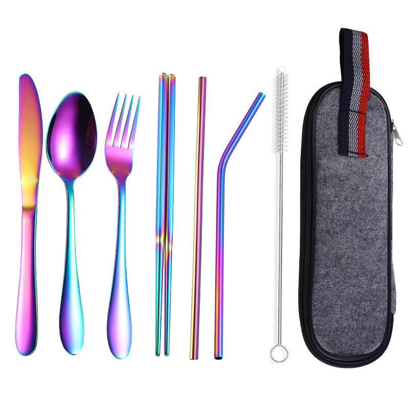 Portable Cutlery Set with Straw – Perfect for Western Dining