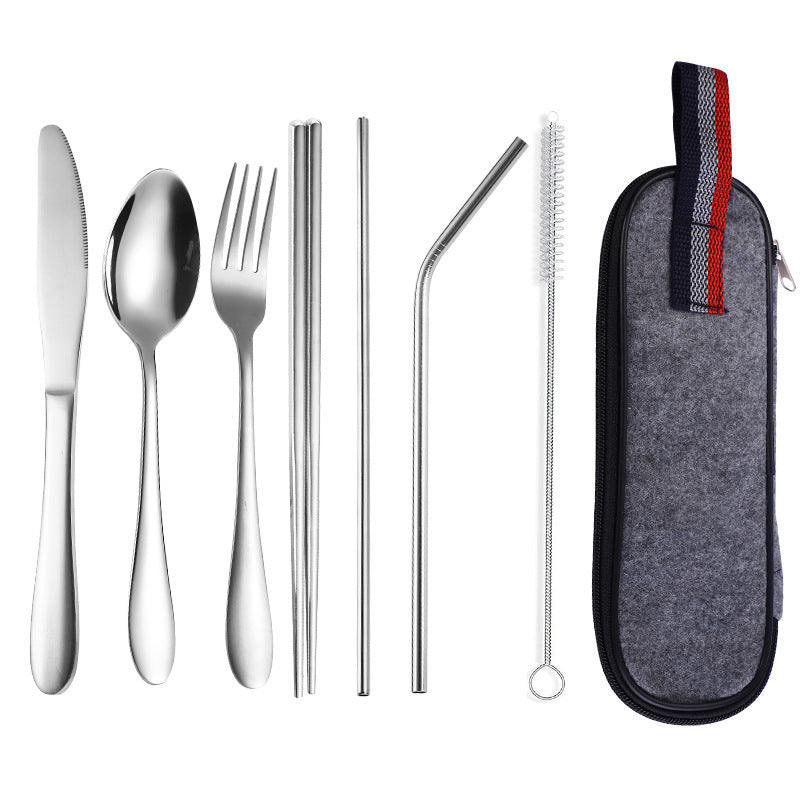 Portable Cutlery Set with Straw – Perfect for Western Dining