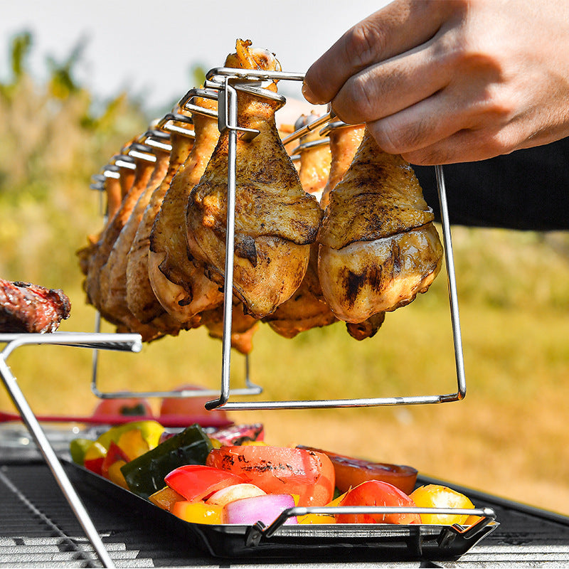 Portable Chicken Leg Rack – Perfect for BBQ Enthusiasts