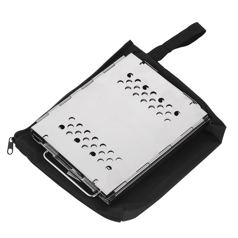 Dual-Use Portable Stainless Steel Grill for Outdoor Adventures