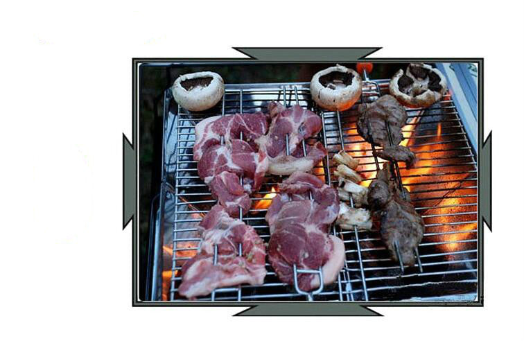 Portable Stainless Steel Grill – Perfect for 3-4 People Picnics
