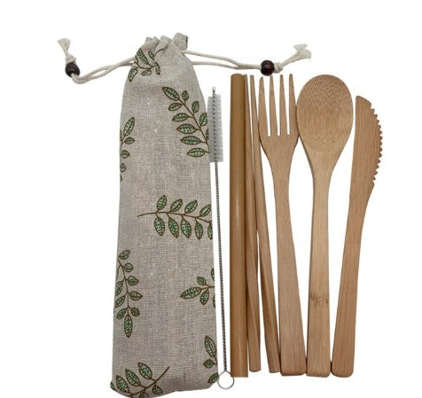 Eco-Friendly Bamboo Utensil Set – Perfect for Zero Waste Camping