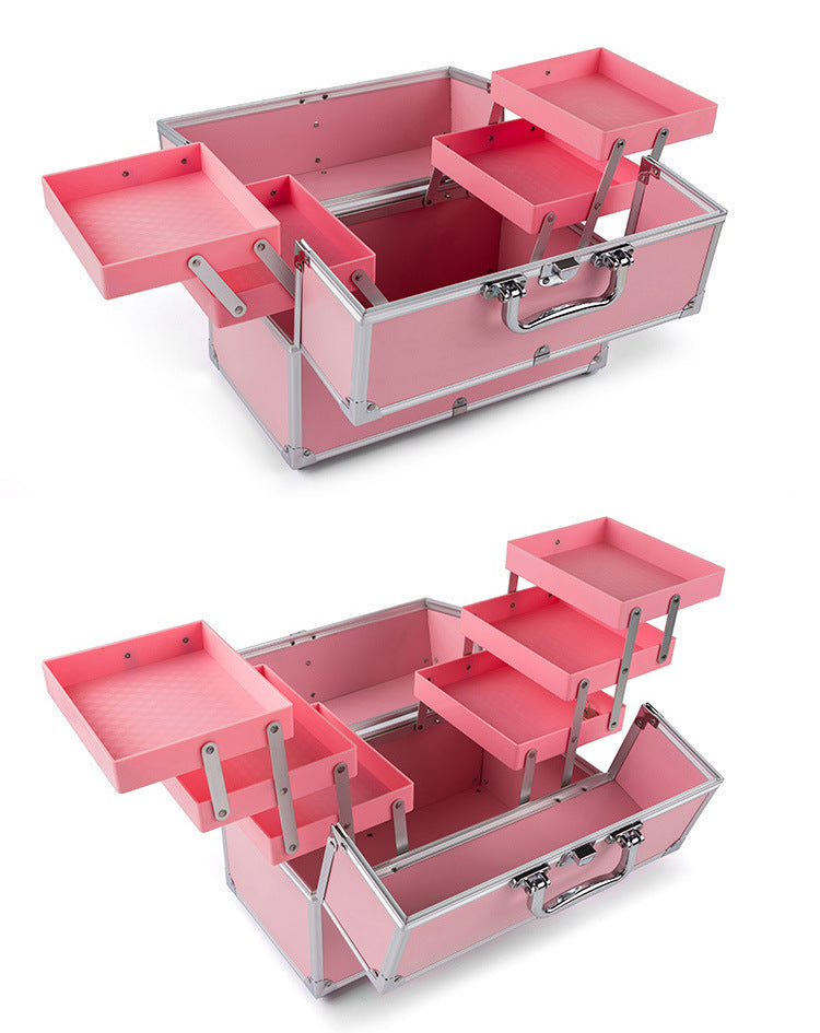 Ultimate Beauty Organizer: Three-Layer Large Capacity Cosmetic Case