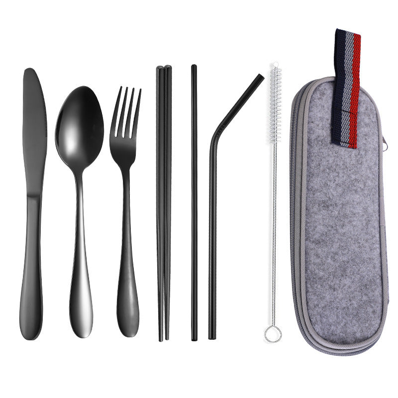Portable Cutlery Set with Straw – Perfect for Western Dining