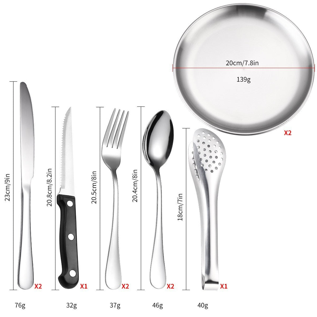 Elegant 4-Person Golden Stainless Steel Camping Cutlery Set