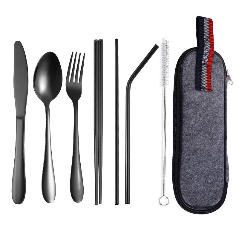 Portable Cutlery Set with Straw – Perfect for Western Dining