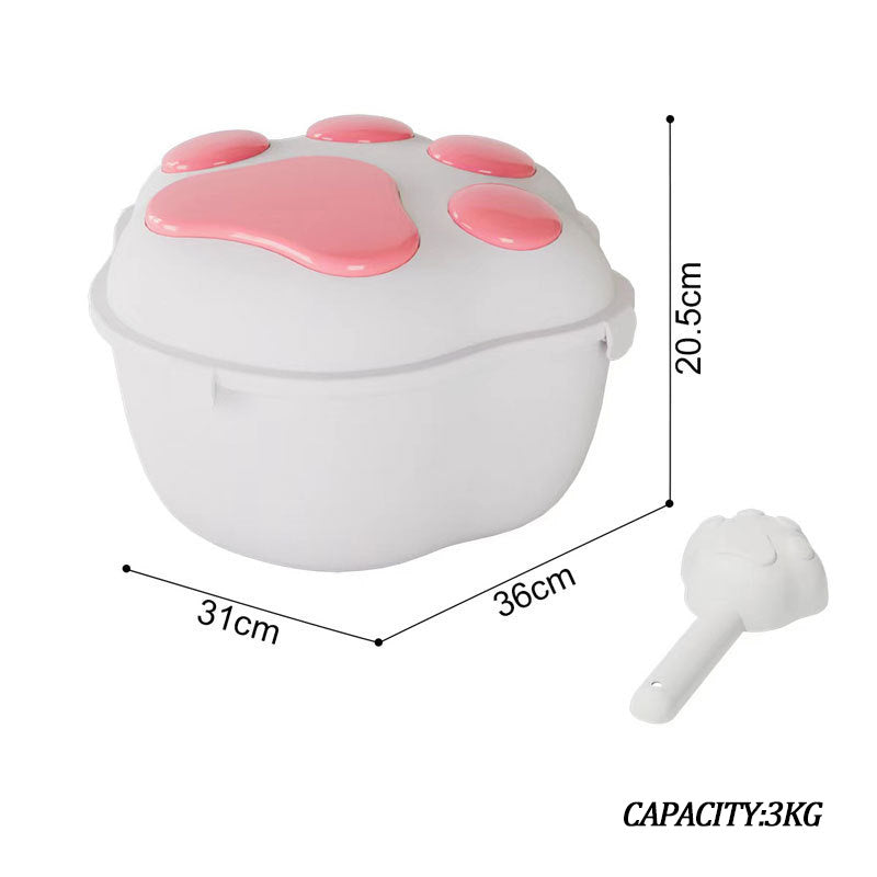 Stylish Dog Food Container with Adorable Lid & Scoop