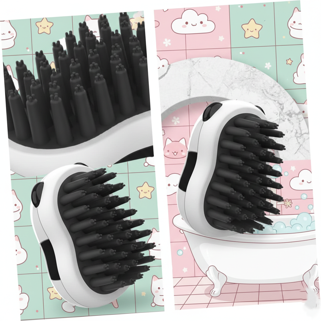 Fur-Free Fun: Pet Grooming Bath Brush & Gloves