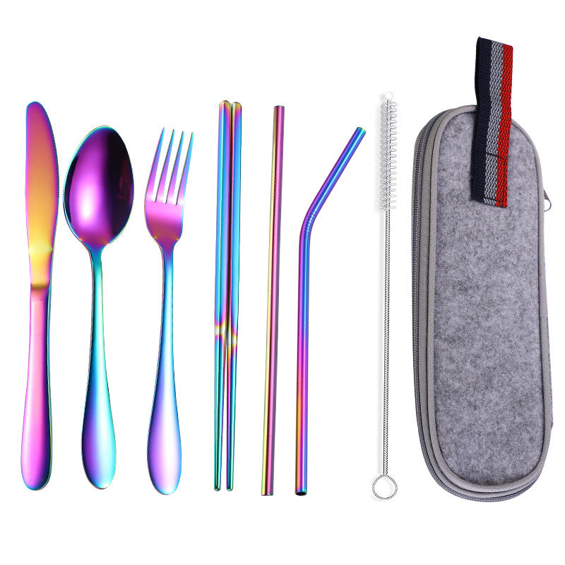 Portable Cutlery Set with Straw – Perfect for Western Dining