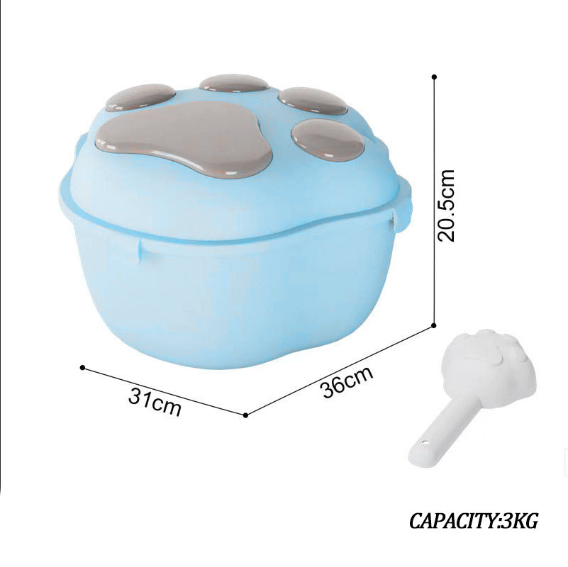 Stylish Dog Food Container with Adorable Lid & Scoop