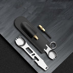 Cuchillo, tenedor y cuchara todo en uno para exteriores para comer con facilidad