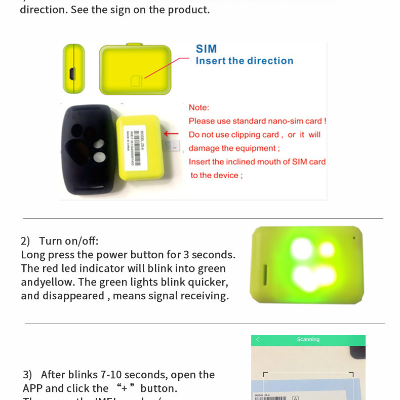 Pet GPS Tracker Dogs Cats No Monthly Fee Waterproof Smart Activity Locator