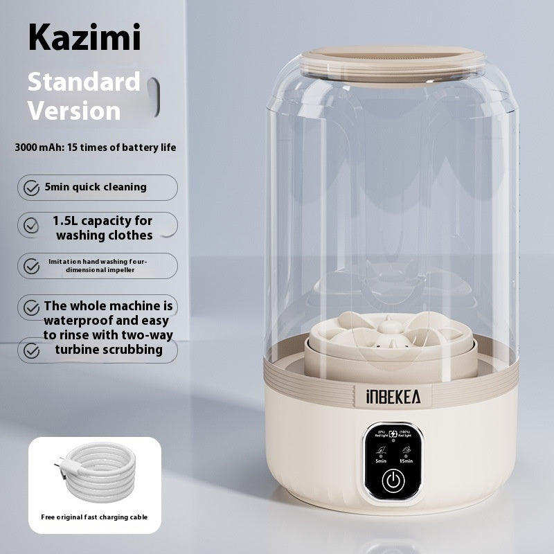 随时随地清洁衣物：自动无线迷你洗衣机