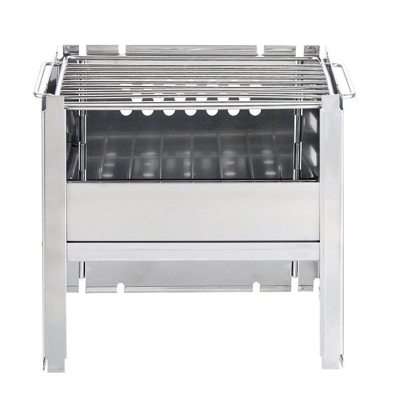 Dual-Use Portable Stainless Steel Grill for Outdoor Adventures
