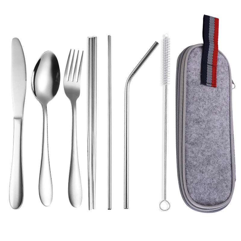 Portable Cutlery Set with Straw – Perfect for Western Dining