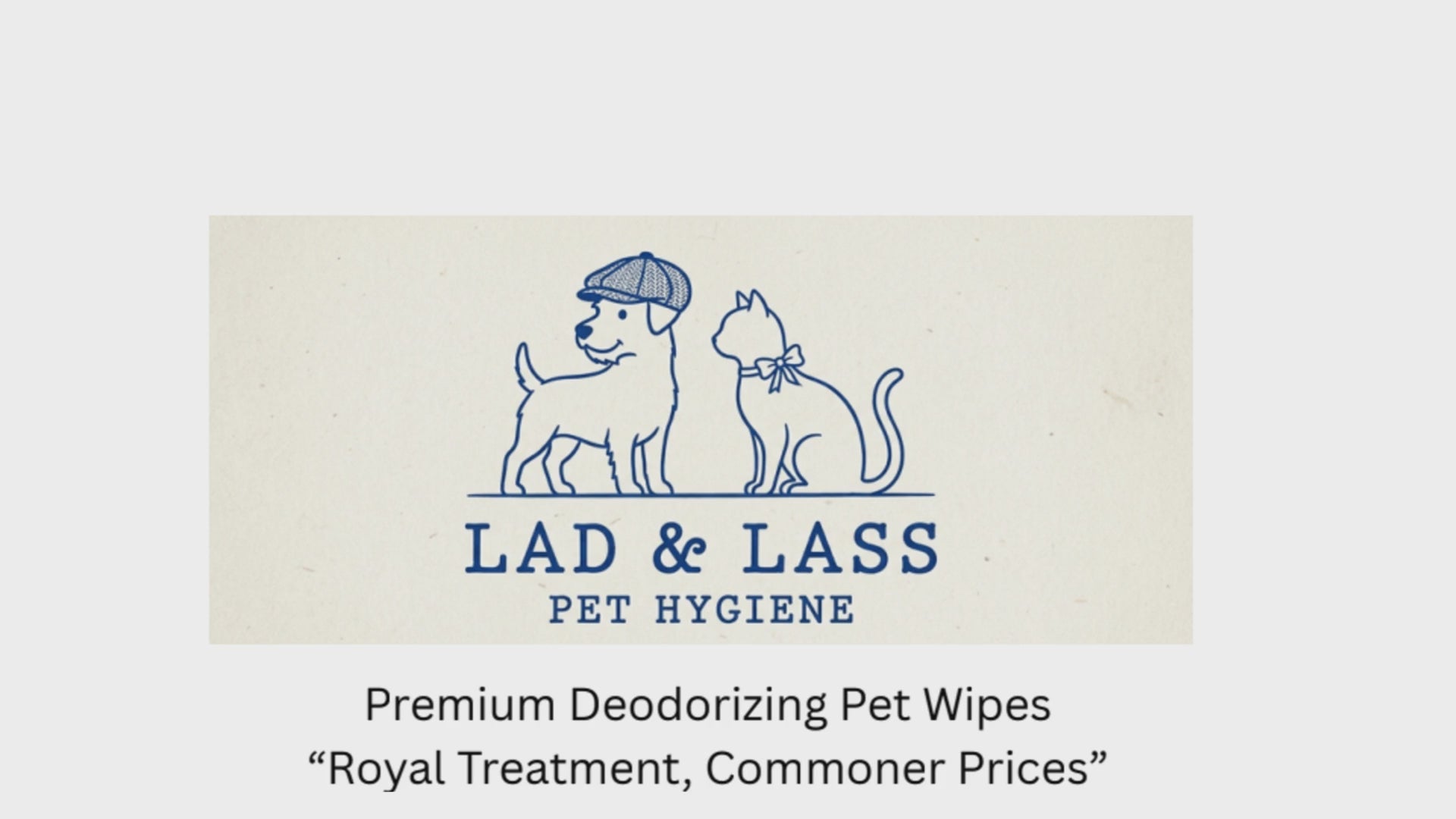 Lad & Lass Deodorizing Pet Wipes (80ct) – Thick Grooming Wipes for Dog & Cat Paws, Coat & Face