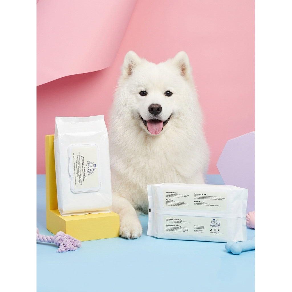 Lad & Lass Deodorizing Pet Wipes (80ct) – Thick Grooming Wipes for Dog & Cat Paws, Coat & Face