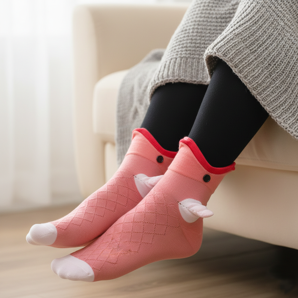 3D Knit Shark Attack Socks – Super Soft & Unique Winter Floor Socks "BEWARE OF THE SHARK BITE!"